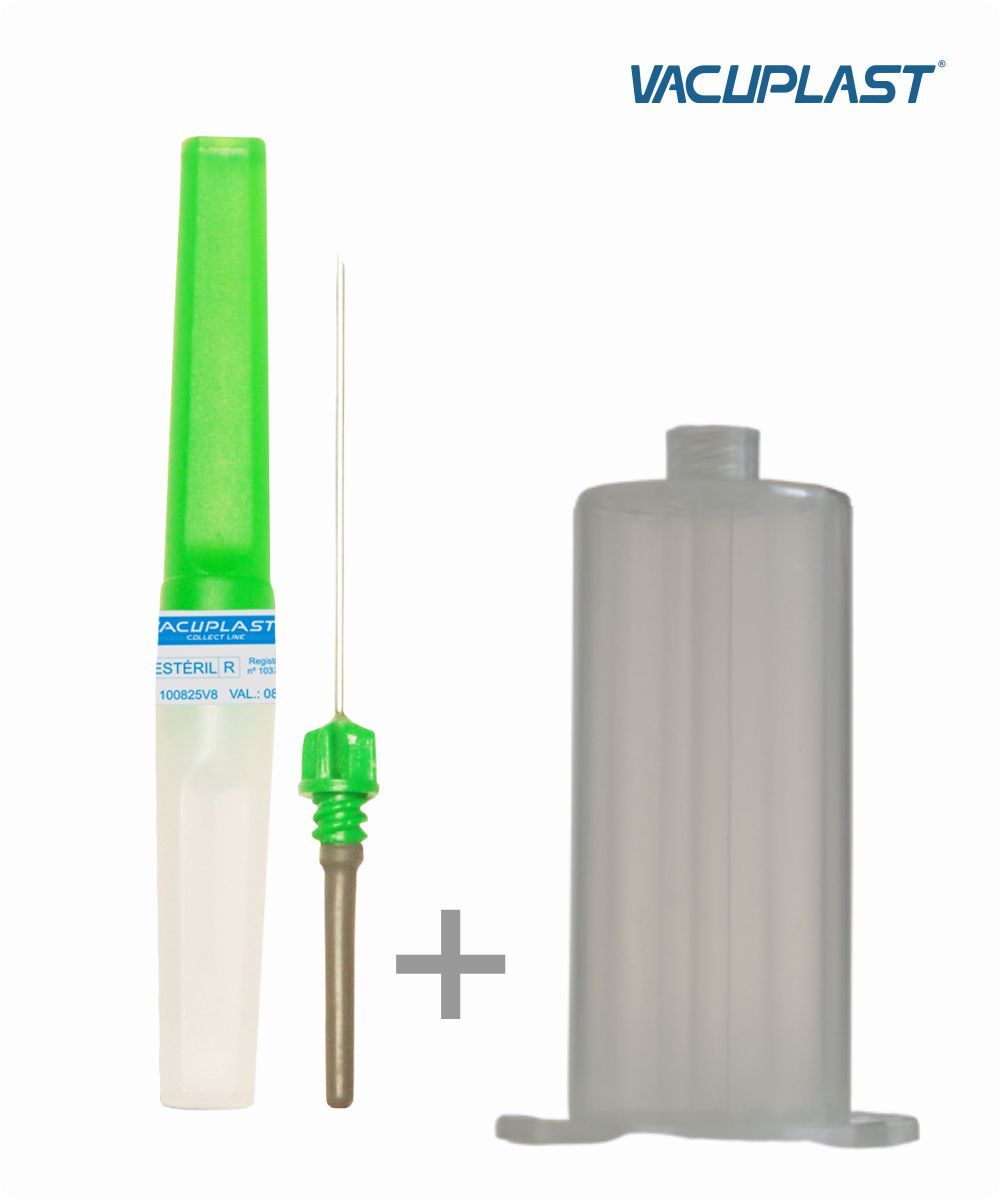 Conjunto agulha múltipla coleta de sangue a vácuo estéril 25mm x 0,8mm e adaptador